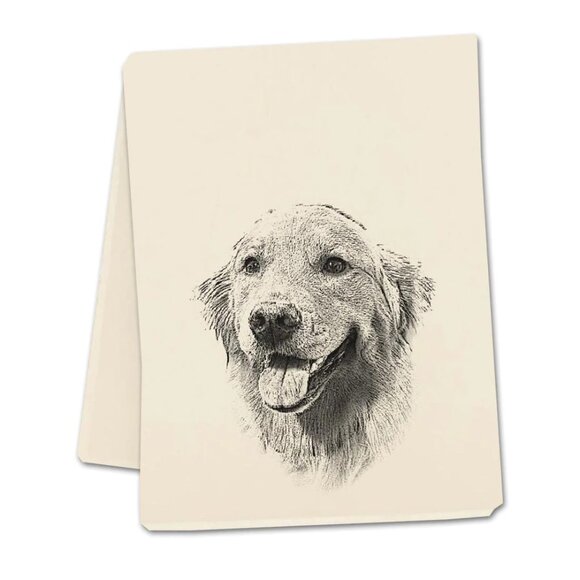 Unleash Golden Joy in Your Kitchen NEW Eric & Christopher Golden Retriever Towel - Picture 1 of 1